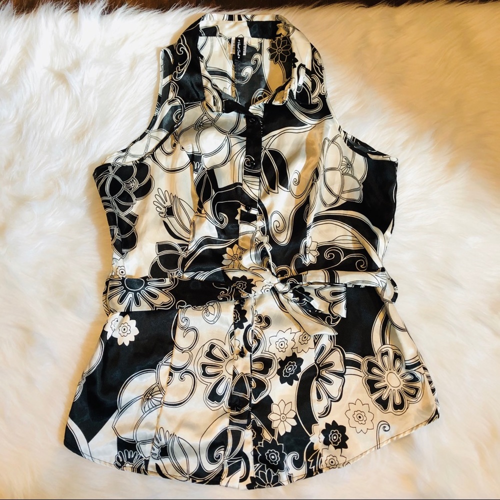 Heart Soul Black & White Patterned Button Down